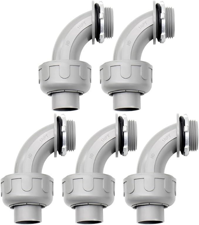 MAKERELE 5-Pack 1 Inch 90° PVC Liquid Tight Elbow Connectors by MAKERELE