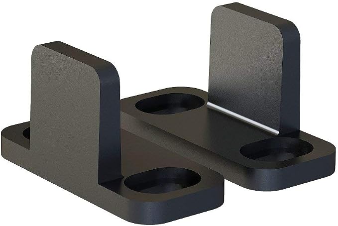 JUBEST Black Aluminum Floor Guide, Floor Mounted Sliding Barn Door Hardware - Image 2