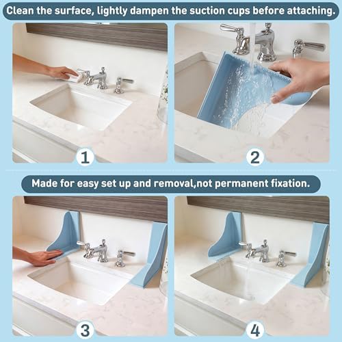 No-Adhesive 2-Pack All-Silicone Shower Splash Guard - Image 4