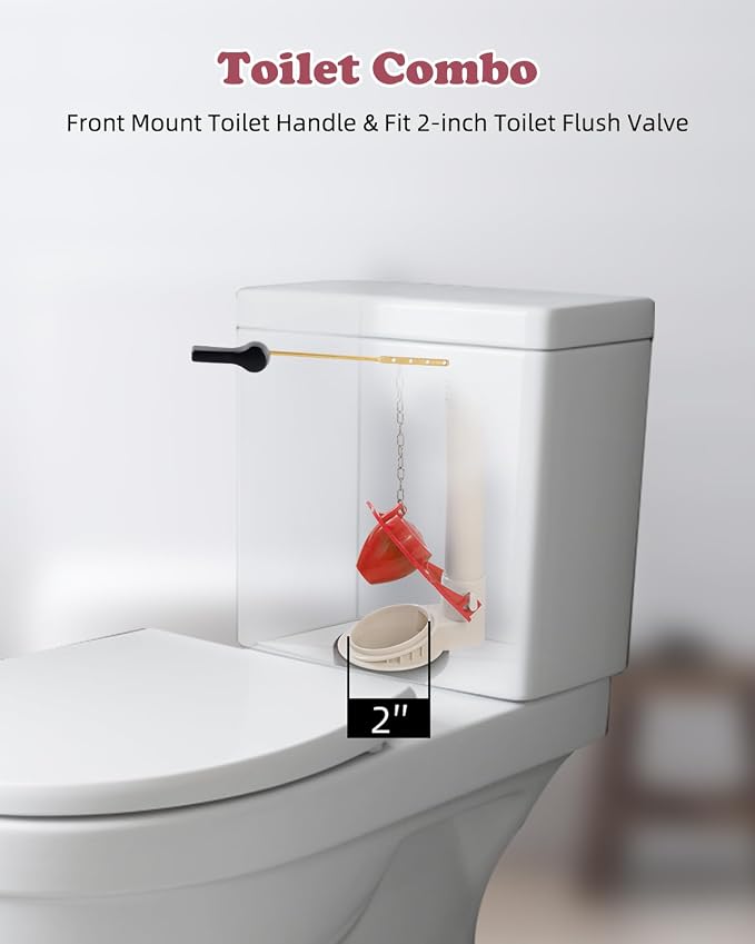 Hibbent Universal Metal Front Mount Toilet Handle - Image 2