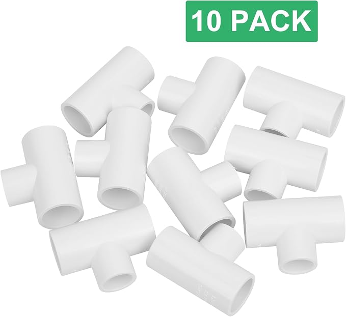 10Pack 3/4" x 3/4" x 1/2" PVC Reducer Tee Pipe Fittings Adapter Schedule 40 PVC - Image 6