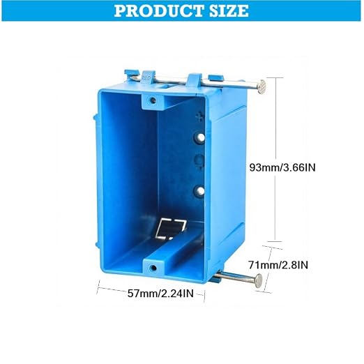 5-Pack-1-Gang PVC Electrical Outlet Box, 18 cu in Blue Switch Box - Image 2