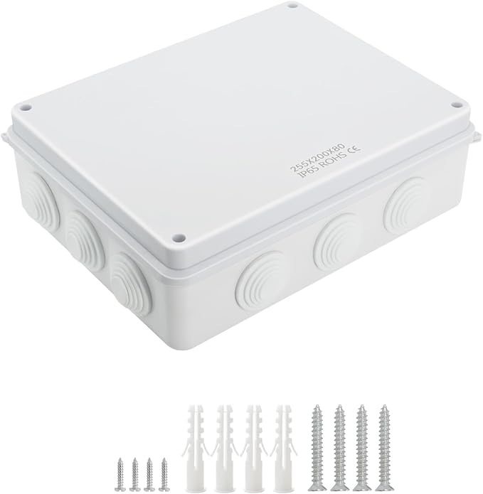 Junction Box, ABS Plastic IP65 Waterproof and Dustproof, Universal Electrical by LeMotech