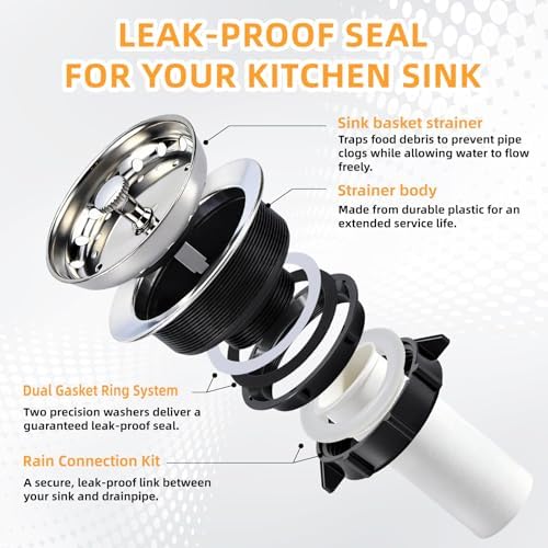 Kitchen Sink Drain Assembly, Basket Strainer - Image 3
