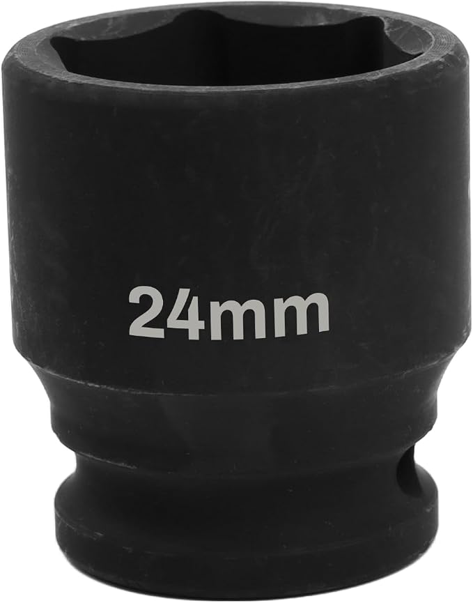 1/2" Drive 24mm Deep Impact Socket, 6 Point Chrome Molybdenum Steel Heavy Duty by YTkavq