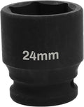 1/2" Drive 24mm Deep Impact Socket, 6 Point Chrome Molybdenum Steel Heavy Duty by YTkavq