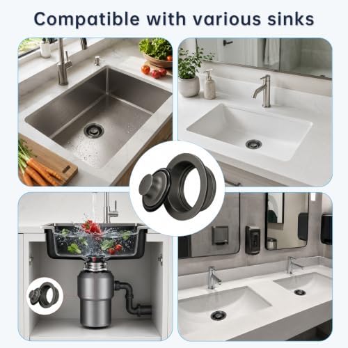 Garbage Disposal Flange and Stopper, Gunmetal Black - Image 7