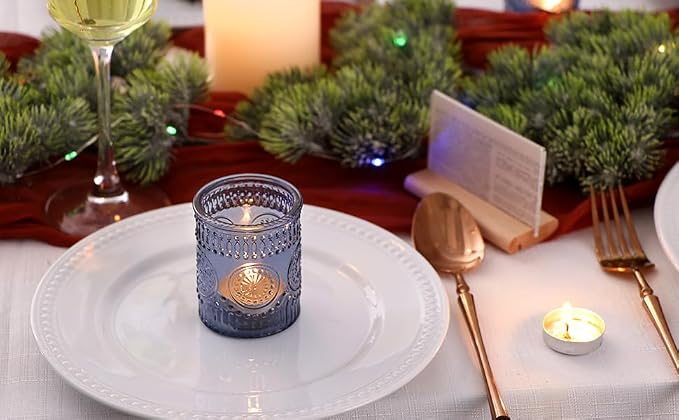 DEVI 24pcs Navy Blue Votive Candle Holders - Image 2