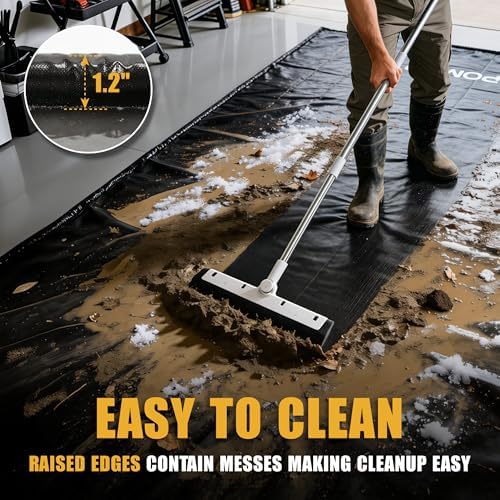Garage Floor Mat 7'9"x18', 610GSM PVC Containment Mat Raised Edge - Image 5