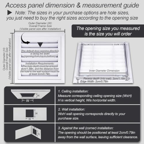 White Air Return Grille, Aluminum Access Panel - Image 2