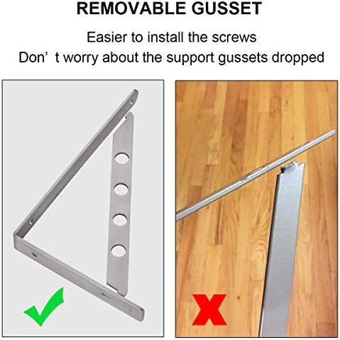 YUMORE 12 Inch Shelf Bracket, Heavy Duty L Bracket, 2 Pack - Image 4