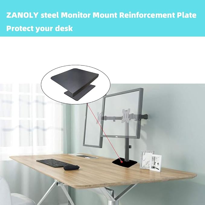 Steel Monitor Mount Reinforcement Plate, Monitor Arm Reinforcement Plate | - Image 2