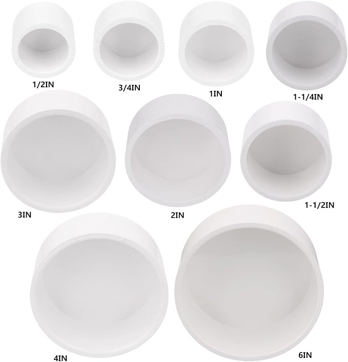 6" PVC Pipe End Cap Fitting Schedule 40 Furniture Grade PVC Pipe End Cap Plug - Image 6