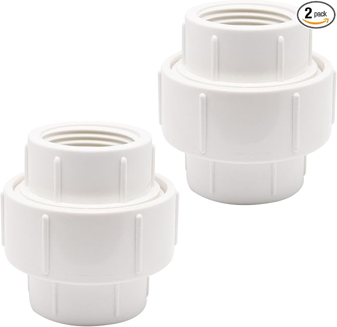 1 inch PVC Pipe Union Fittings, PVC Connectors Female Thread Coupling by BENLIUDH