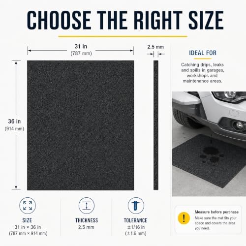31" x 36" Garage Floor Mat, Oil Spill Mat - Image 7