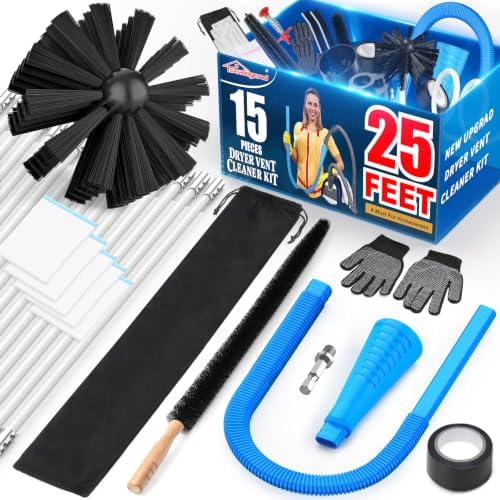 Sealegend 15-Piece 25-Feet Dryer Vent Cleaner Kit, Dryer Cleaning Tools by Sealegend