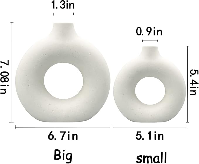 Ceramic Vases Set of 2, Modern Vases - Image 5