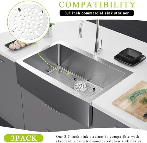 3-Pack 3.5 Inch Sink Drain Cover Fits Most of 3-Tier Sinks - Image 5