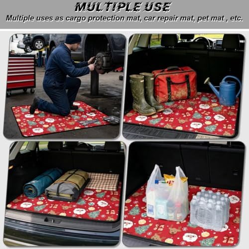 Red Holiday Pattern Trunk Mat Universal Waterproof Cargo Liner - Image 3