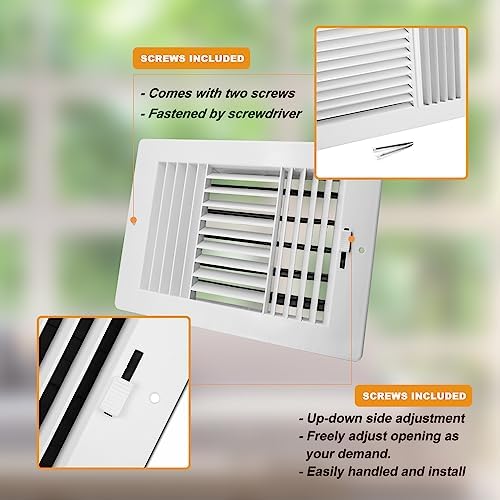 10x6 Inch FanGoFast Ceiling Register 3-Way Plastic Sidewall Ceiling Air Vent - Image 4