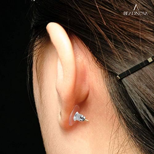 BEADNOVA Earring Backs Replacements Earring Backing Silver Plated Pierced - Image 6