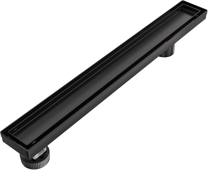 EXF Offset Linear Shower Drain 34 Inch Matte Black by EXF
