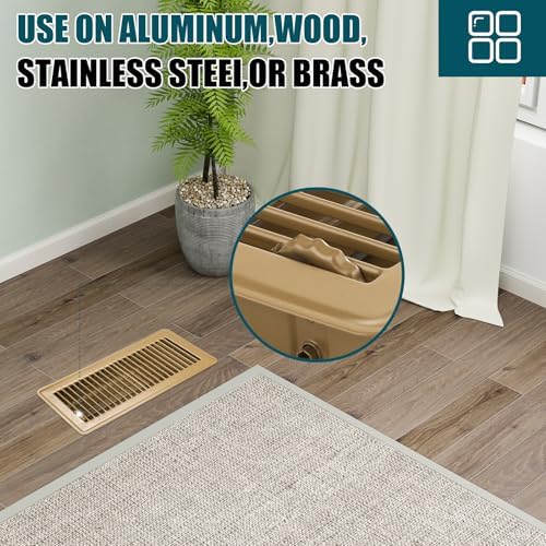 VOISEN Floor Register 4x12, 4 Pack Brown Floor Vent Covers - Image 6