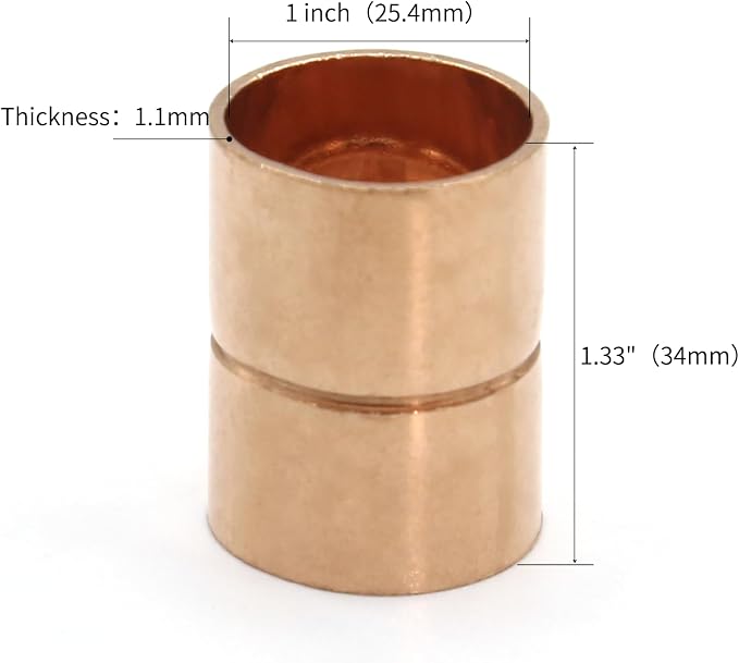 Straight Coupling Copper Fittings 1 Inch Copper Pipe Welding Joint Connector - Image 2