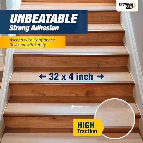 Clear Stair Treads Non-Slip Indoor 32" x 4" 18-Pack - Image 4