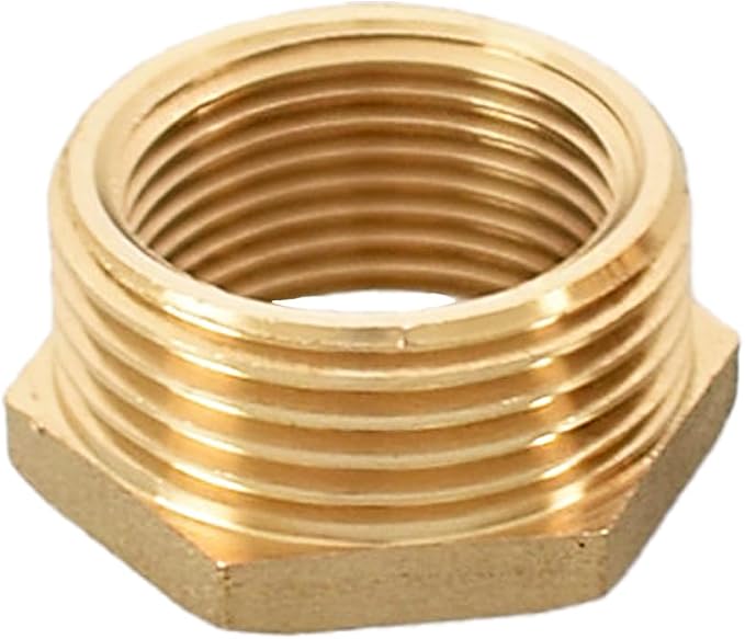 Brass Pipe Fitting Reducer Hex Bushing 3/8 NPT Male x 1/4 NPT Female Adapter - Image 3