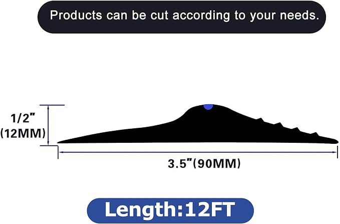 ToLanbbt 12Ft/3.7M Universal Garage Threshold Seal Strip - Image 2