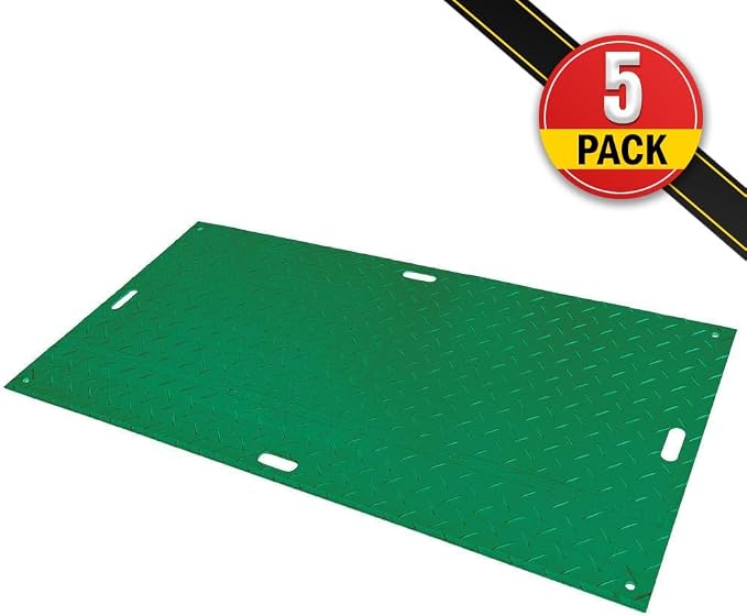 5 Pk 4' x 8' Green Ground Protection Mats - Image 2