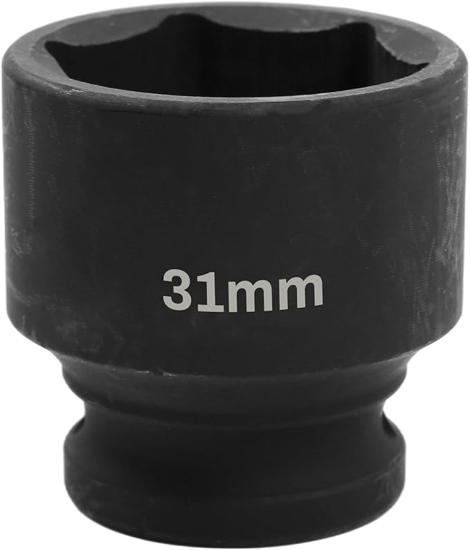 1/2" Drive 31mm Deep Impact Socket, 6 Point Chrome Molybdenum Steel Heavy Duty by YTkavq