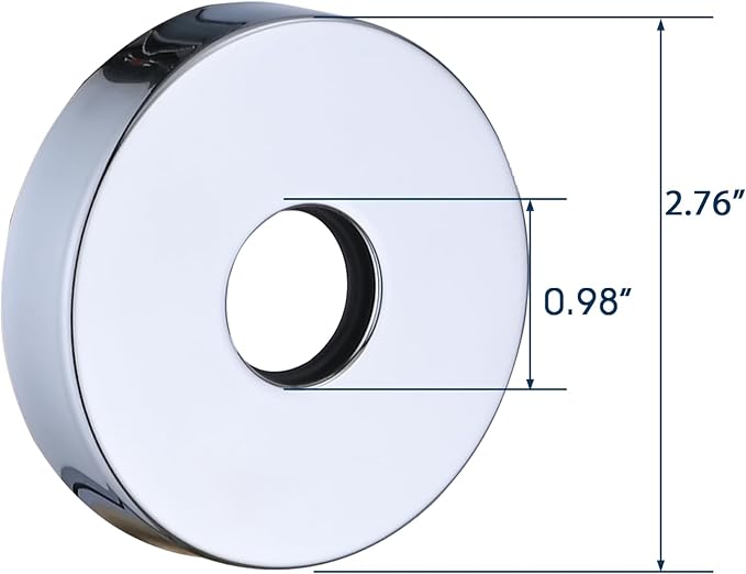 Chrome Shower Arm Flange, Shower Arm Stabilizer Bracket and Flange Cover Plate - Image 6