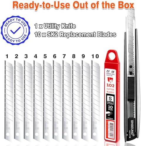 9mm Alloy Utility Knife Retractable - Image 5