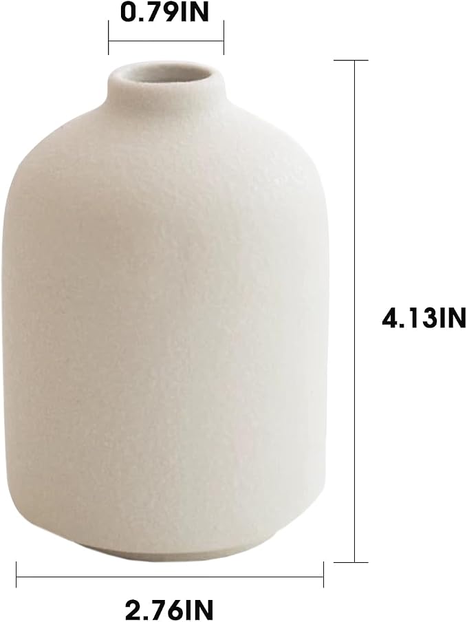 Modern White Small Ceramic Vase Set of 6 - Image 5