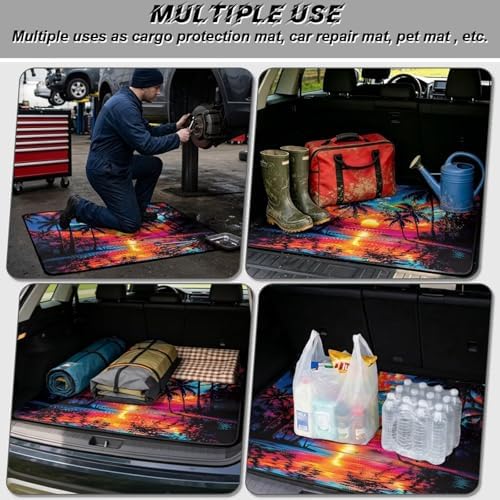 Mushroom Raccoon Universal Car Trunk Mat, Waterproof Cargo Liner - Image 3