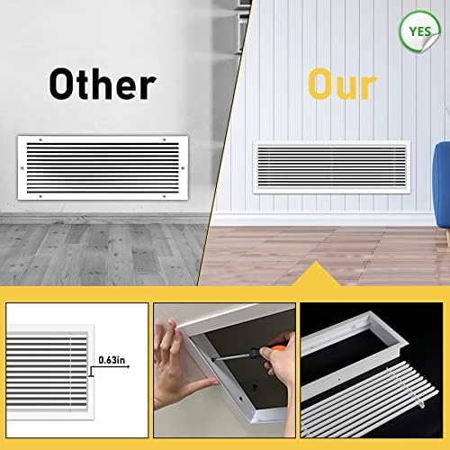 Linear Bar Air Grille 12" X 8", Aluminum Air Supply/Return Grilles, Easy Air - Image 5