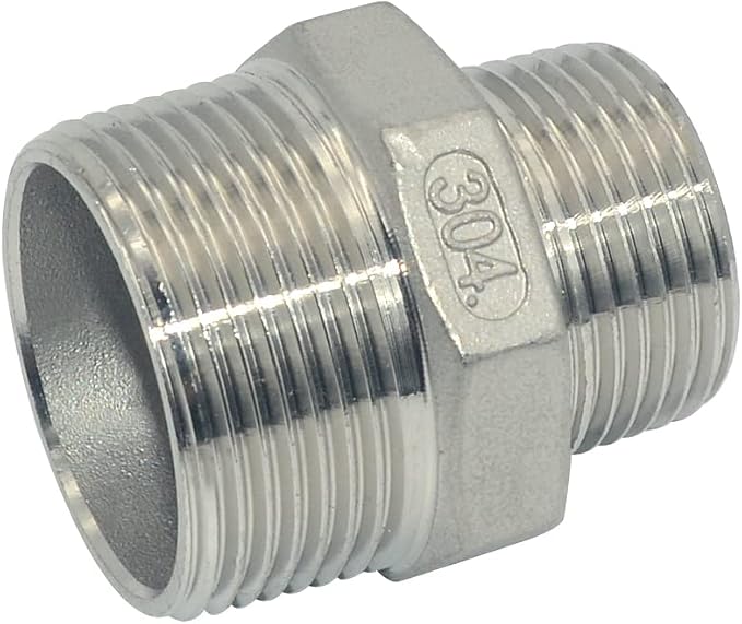 1-1/4" x 1" Male Threaded Reducing Nipple Fitting/Adapter, Stainless Steel - Image 4