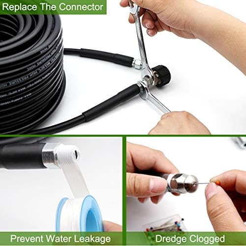 70FT Sewer Jetter Kit for Pressure Washer, 5800PSI Drain Cleaner Hose - Image 6