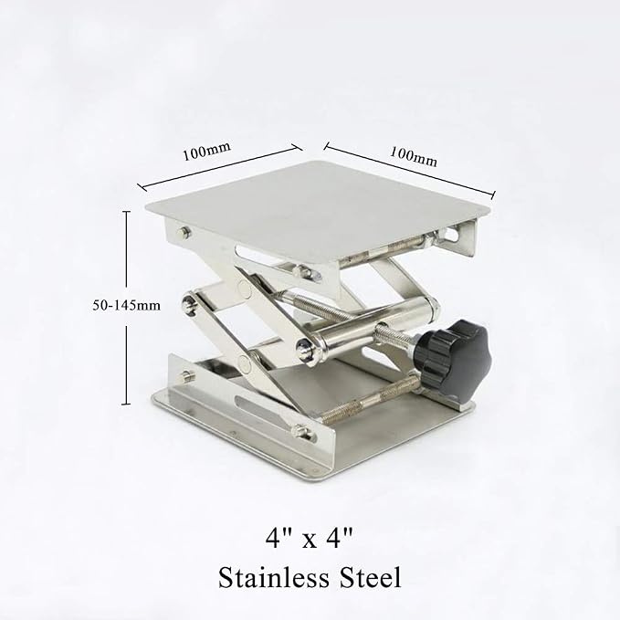 LabZhang 4" x4" Stainless Steel Lab Jack Scissor Stand Platform Lab Lift | Lab - Image 3