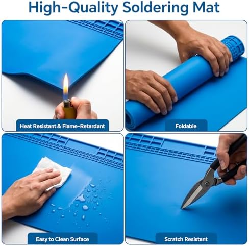 Large Soldering Mat, 27.6"x15.7", Heat Resistant 932°F Silicone - Image 6