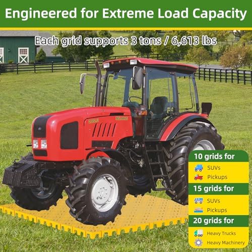 10 Pcs 15.7" x 15.7" Heavy Duty Ground Protection Mats, Interlocking Non-Slip - Image 4