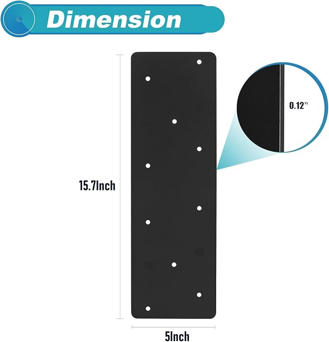 4 Pcs 15.7"x5"Straight Steel Flat Plate - Image 2