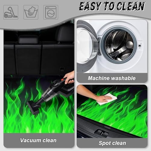 Green Fire Print Outdoor Trunk Mat 29"x39" - Image 5