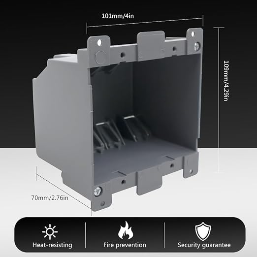 MAKERELE 2 Gang Grey Old Work Electrical Outlet Box 26 cu.Inch | Outlet Box - Image 2