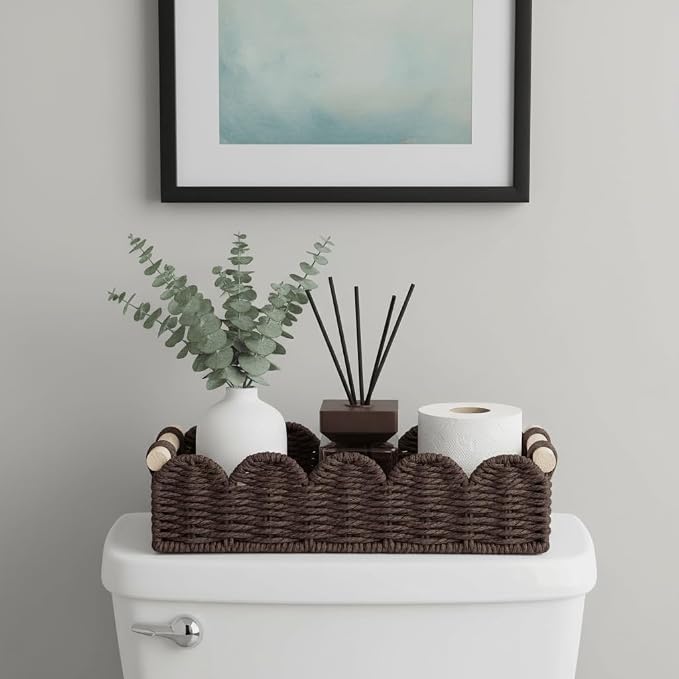 CubesLand Toilet Paper Storage Basket Organizer, Small Wicker Decor Basket | - Image 2