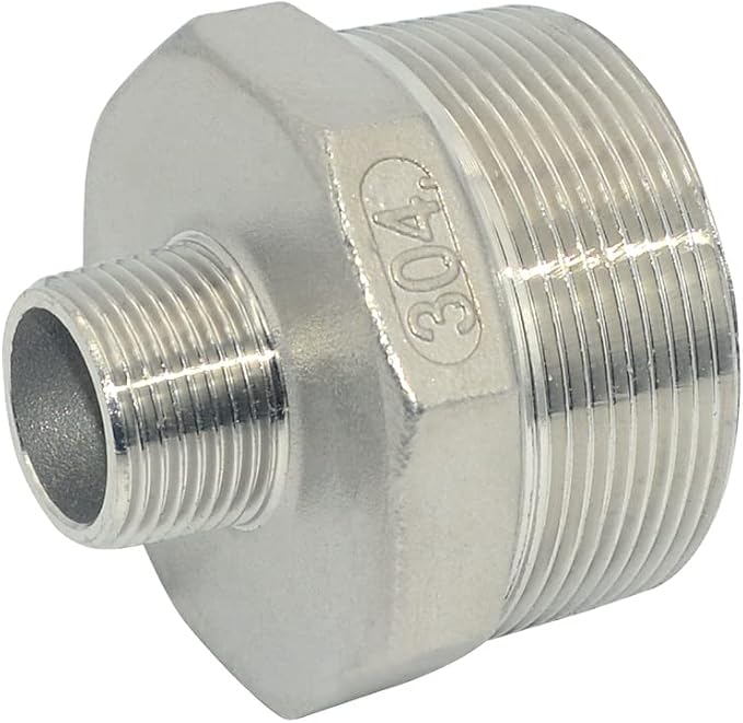2" x 3/4" Male Threaded Reducing Nipple Fitting/Adapter, Stainless Steel SS304 - Image 3