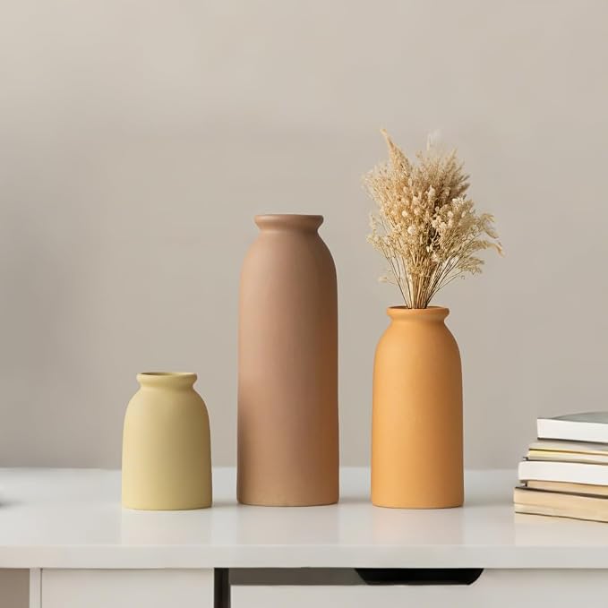 Ceramic Vase Set-3, Small Flower Vases - Image 7