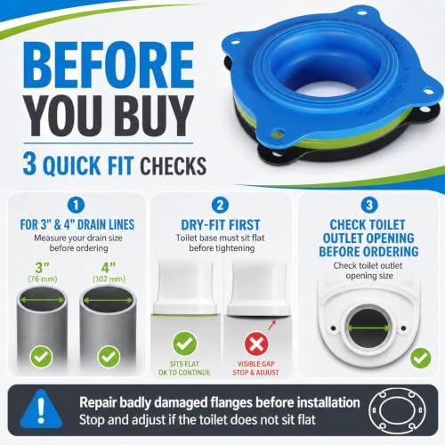 MENNTY Wax-Free Elastic Toilet Seal Kit - Image 3